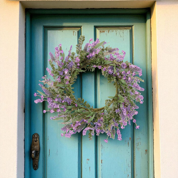 Mixed Lavender Floral Wreath for Front Door, Wall Display, or Seasonal Decor