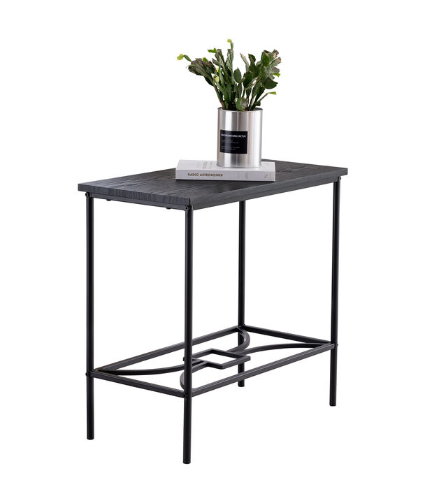 Kings Brand Furniture - Launt Side Accent Table, Black Metal & Wood
