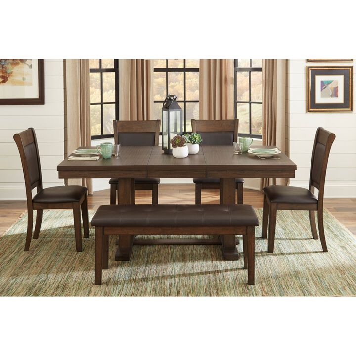 Classic Light Rustic Brown Finish Wooden Side Chairs 2pc Set Upholstered Seat Back Casual Dining Room Furniture