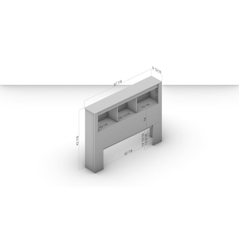 Polifurniture Madison Full Size Bookcase Headboard, Black