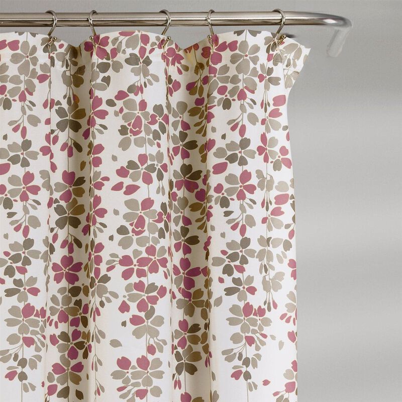 Luxury Floral Shower Curtain – Blooming Flowers Design, Quick-Dry & Wrinkle-Free Fabric