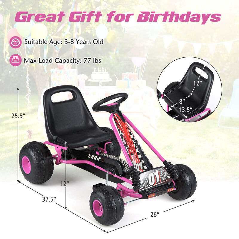 4 Wheel Pedal Go Kart for Kids with Adjustable Seat and All Terrain Wheels image number 2