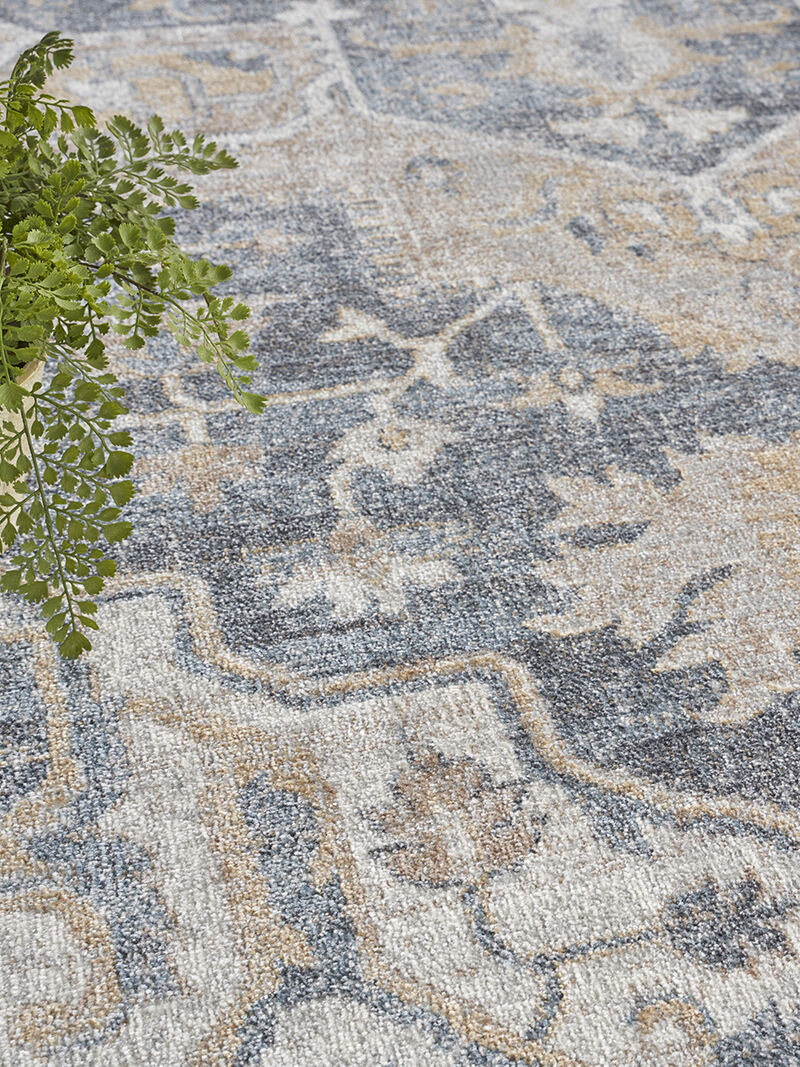 Astra Machine Washable ASW12 Gray/Blue 9' x 12' Rug