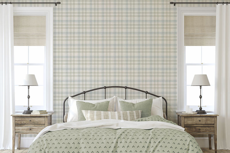 Corrine Neutral Countryside Check Wallpaper image number 4