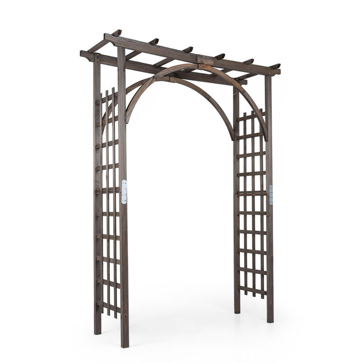 Outdoor Wooden Garden Arch 85 Inch for Wedding Decor and Climbing Plants