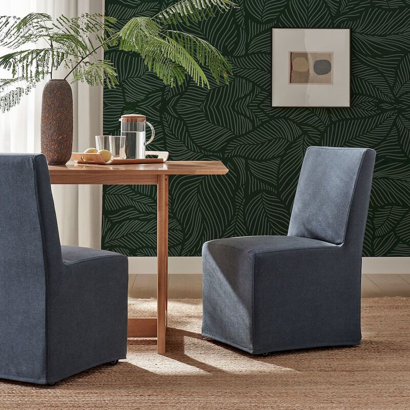 Tessera Upholstered Linen-Blend Slipcovered Dining Chair image number 7