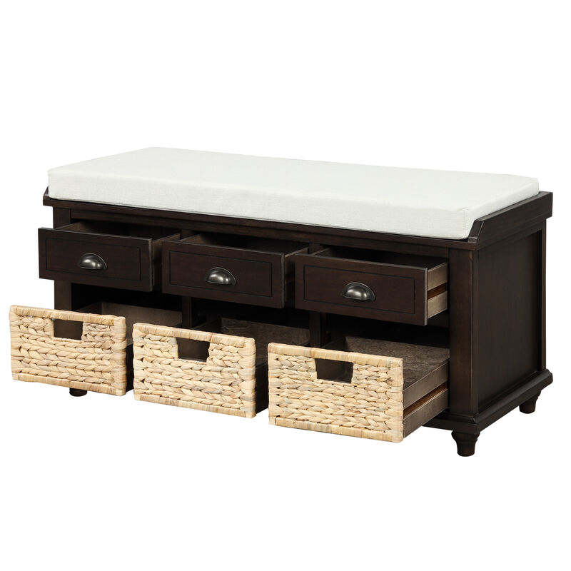 Merax Rustic Storage Bench image number 3