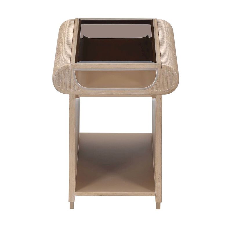 Michael Amini West Kensington End Table - Sea Salt Caramel image number 5