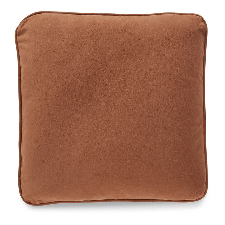 Wali Square Accent Throw Pillow, 20 Inch Feather Fill Orange Polyester - Benzara