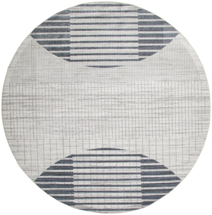 HomeRoots Geometric Washable Round Rug