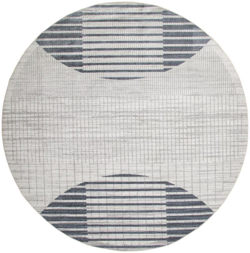 HomeRoots Geometric Washable Round Rug image number 0