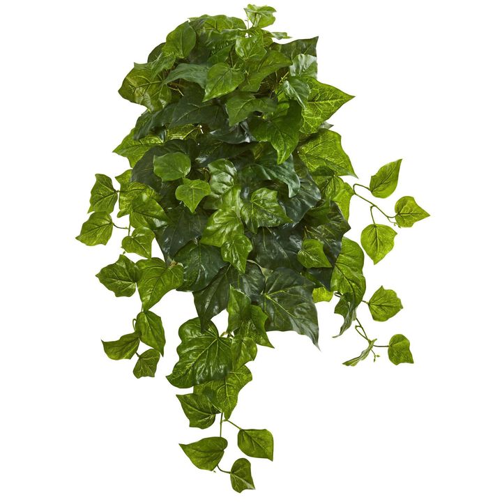 Nearly Natural 28-in Deluxe Ivy Hanging Artificial Bush(Set of 3)(Real Touch)