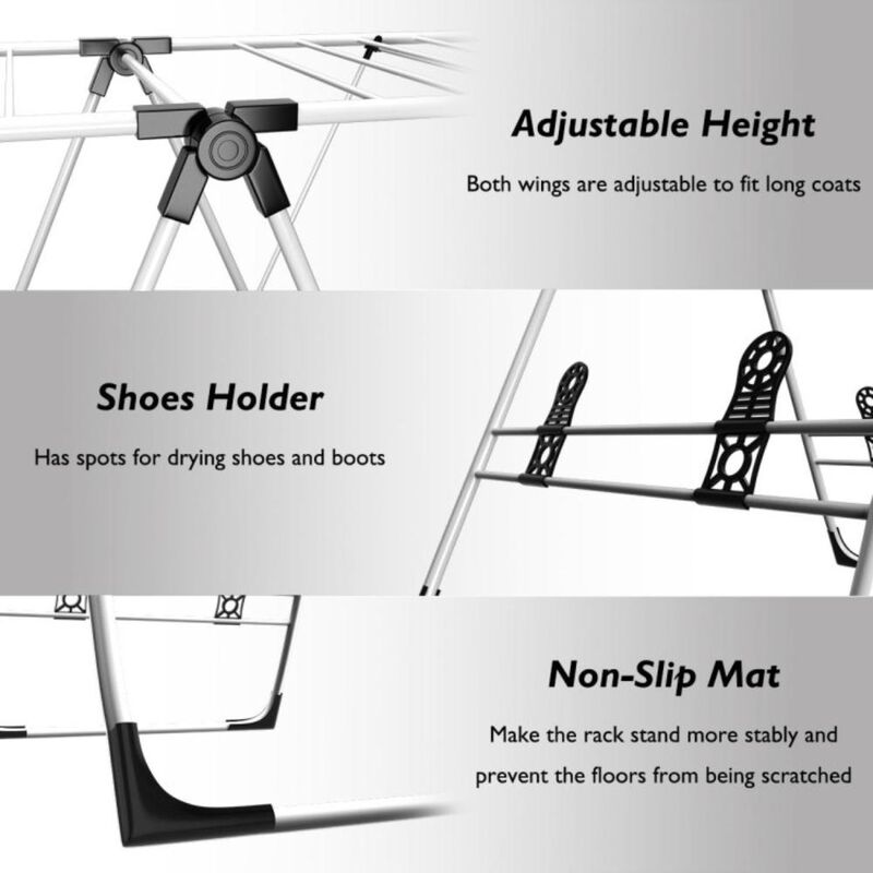 Hivvago Portable Laundry Clothes Storage Drying Rack image number 5