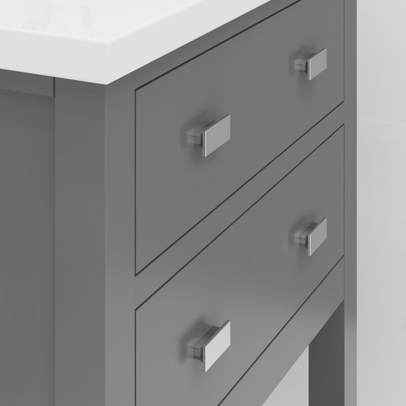 Viola 24 In. Integrated Ceramic Sink Top Vanity in Cashmere Grey