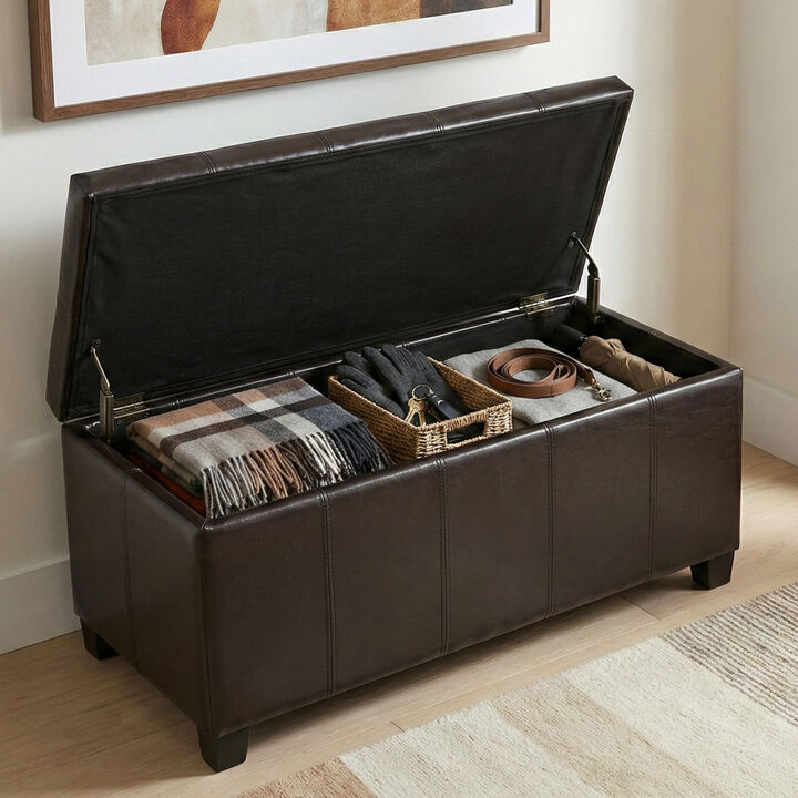 Simpli Home Dover Storage Ottoman Bench