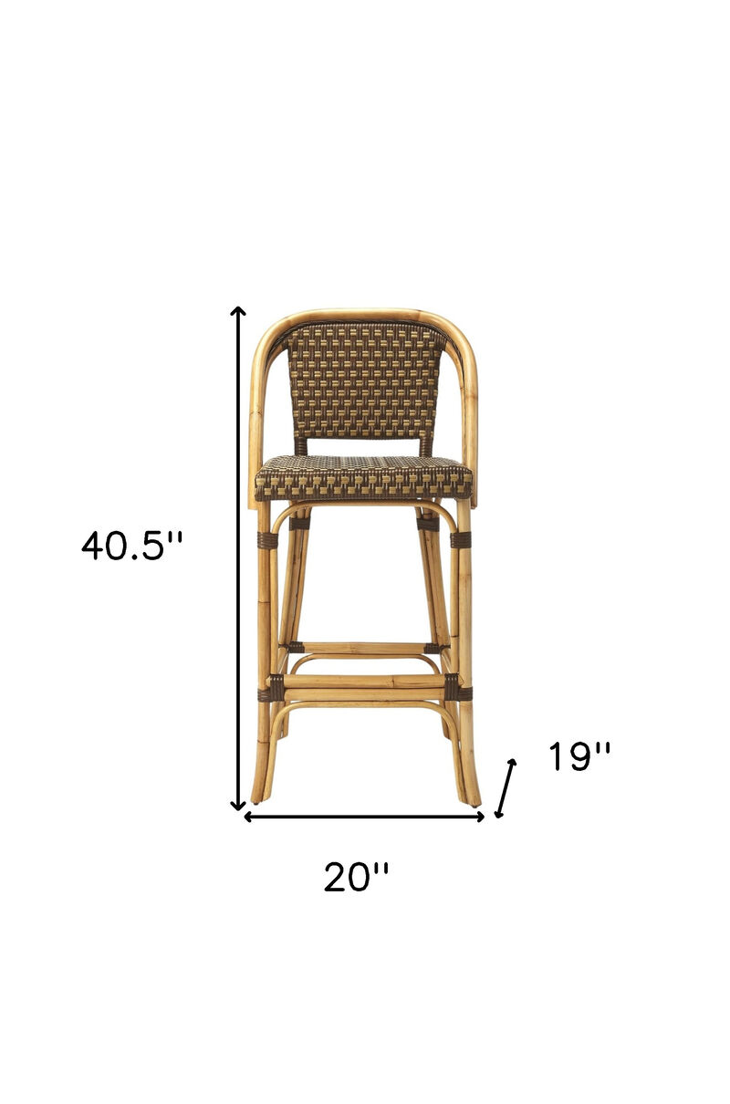 HomeRoots 28" Brown Rattan Counter Height Bar Chair image number 6