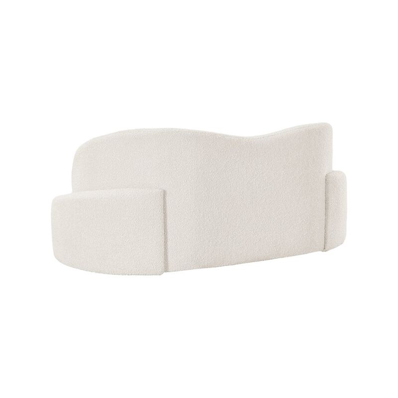 Meridian Furniture Principessa Cream Boucle Fabric Loveseat