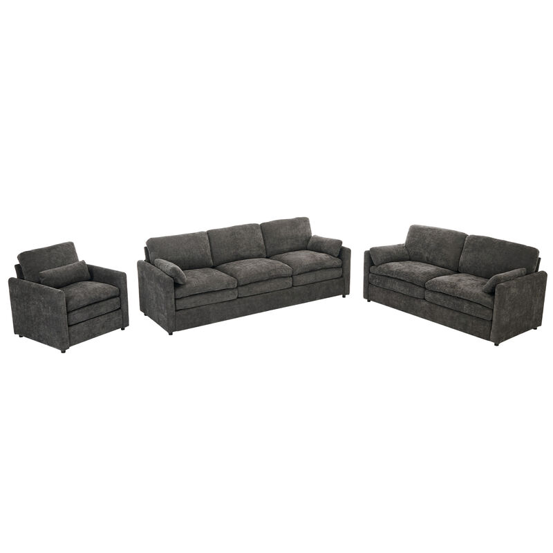 Merax Cozy Chenille Upholstered Sofa Set