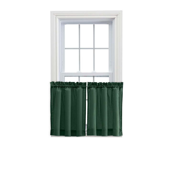 Ellis Stacey 1.5" Rod Pocket High Quality Fabric Solid Color Window Tailored Tier Pair 56"x45" Harvest