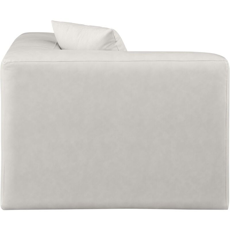 Meridian Furniture Cube Cream Vegan Leather Corner Chair