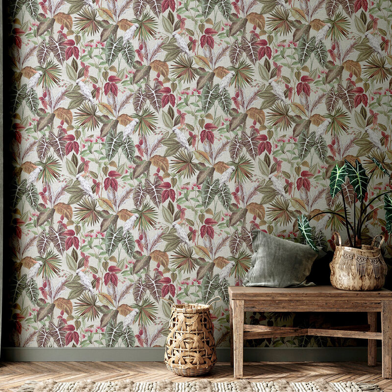 Lorraine Neutral Tropical Wallpaper image number 4
