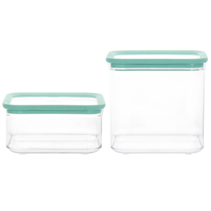 Martha Stewart 2 Piece Plastic Stackable Container Set with Lids