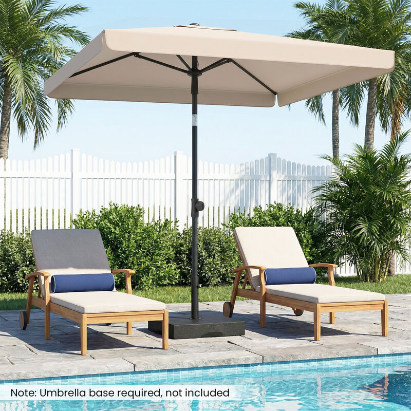 Compact 6.5 x 4.3 Ft Outdoor Balcony Umbrella Rectangular with Adjustable Tilt Button image number 1