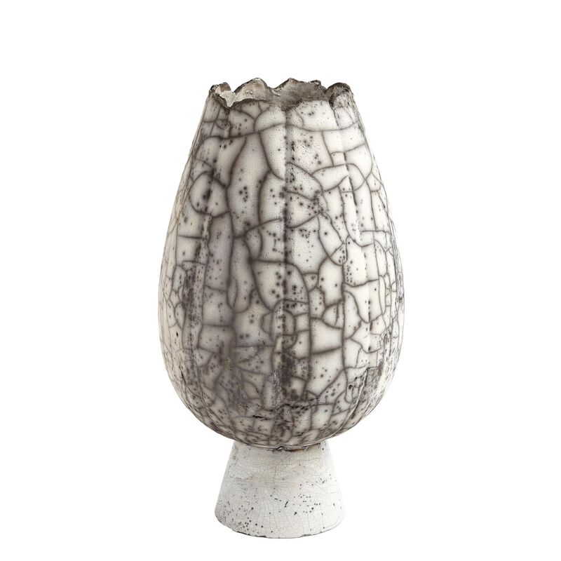 Crackled Footed Vase
