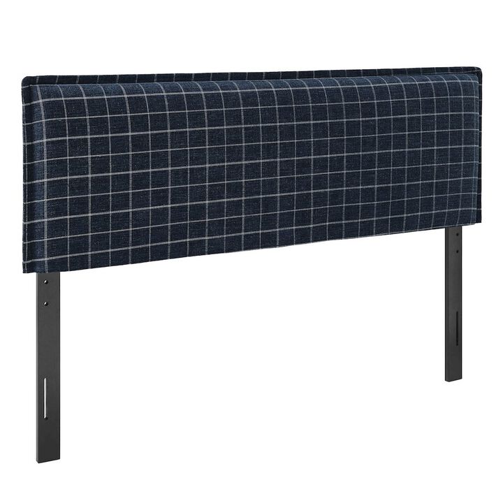 Camille Checkered Linen Blend Full Size Headboard