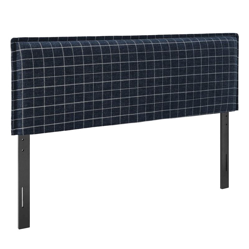 Camille Checkered Linen Blend King Size Headboard image number 0
