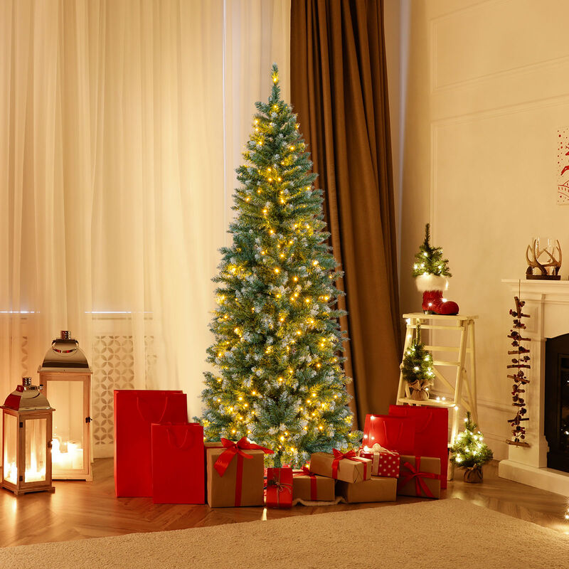 Pre-Lit Artificial Christmas Tree with Snowy Branch Tips for a Wintery and Festive Holiday Atmosphere image number 2
