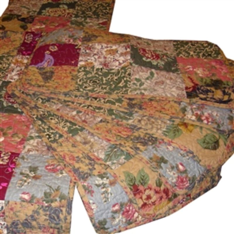 Hivvago Full / Queen size 100% Cotton Patchwork Quilt Set with Floral Paisley Pattern