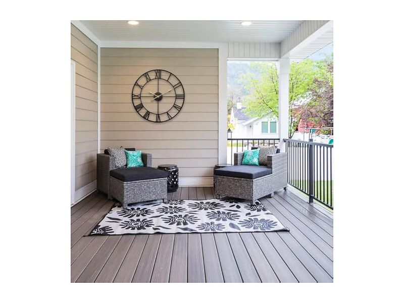Outside Porch Pool Area Black Metal Wall Clock 30 Inch Silent Outdoor Waterproof image number 3