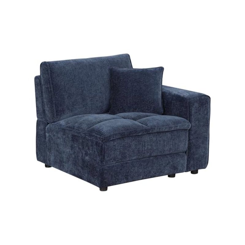 Coaster Co. of America Atlantic Corduroy Upholstered RAF Arm Chair Blue image number 0
