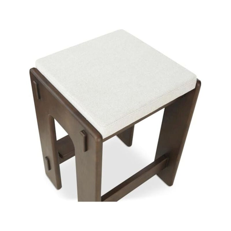 Starlight Canyon Home Oak Counter Stool Upholstered Backless Seat Minimalist Bar Stool Design image number 2