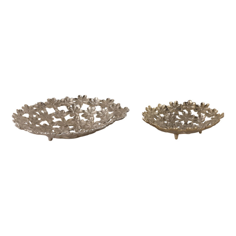 S/2 Cut-out Flower Metal Bowls image number 2