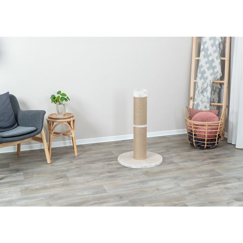 TRIXIE Rue Sisal & Plush 31.5" XXL Cat Scratching Post for Large Cats, Plush Base image number 2