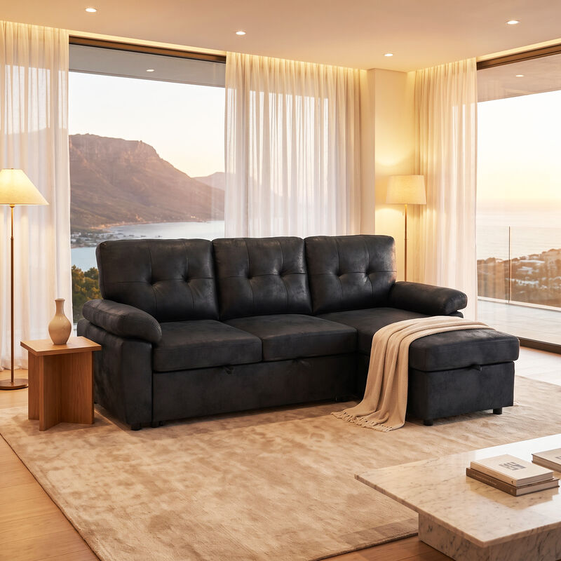 TATEUS  L-Shaped Pull-Out Sectional Sofa image number 3