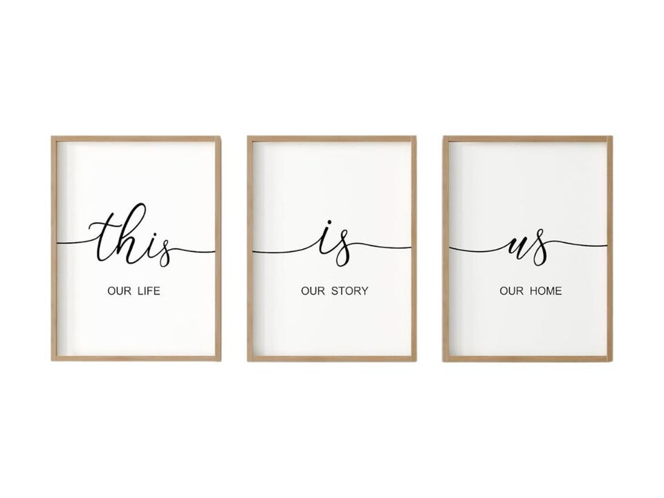 "This is Us" Framed Wooden Wall Sign 11"x14" Rustic Farmhouse Living Room Decor
