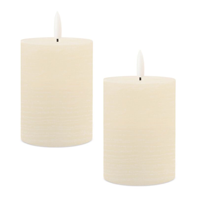Unscented Wick Pillar Candles (2-Pack) – Classic Wax Candles for Mantel, Spa, and Everyday Use