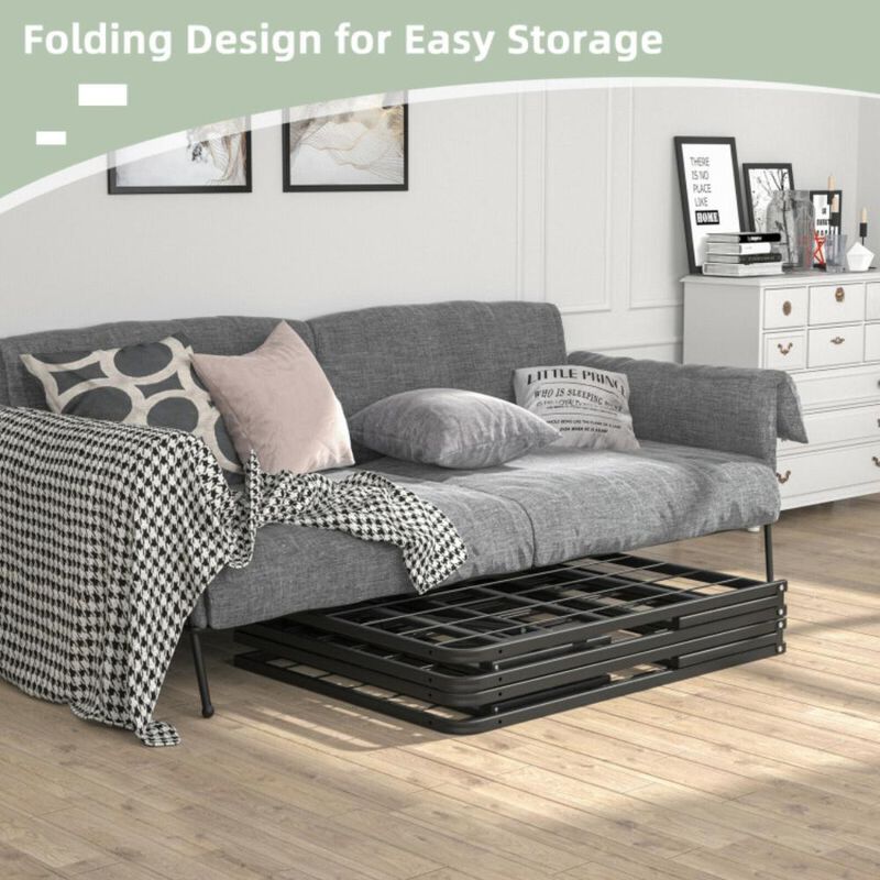 Hivvago Foldable Metal Platform Bed with Tool-Free Assembly