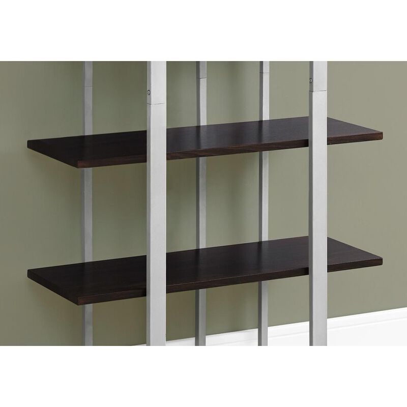 Modern Metal Bookcase with Four Open Shelves for Home or Office Use image number 4
