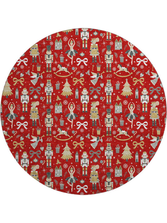 Merry & Bright MY29 Red 8' Round Rug
