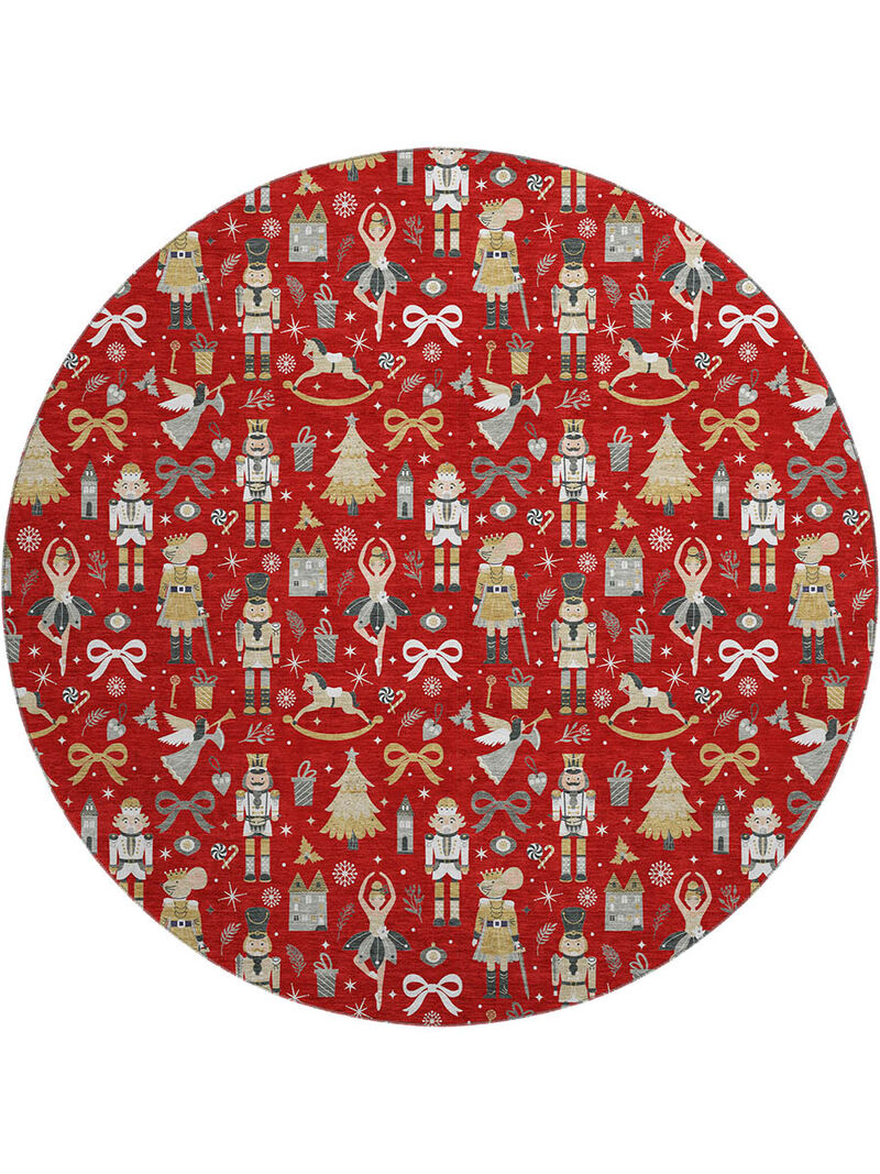 Merry & Bright MY29 Red 8' Round Rug
