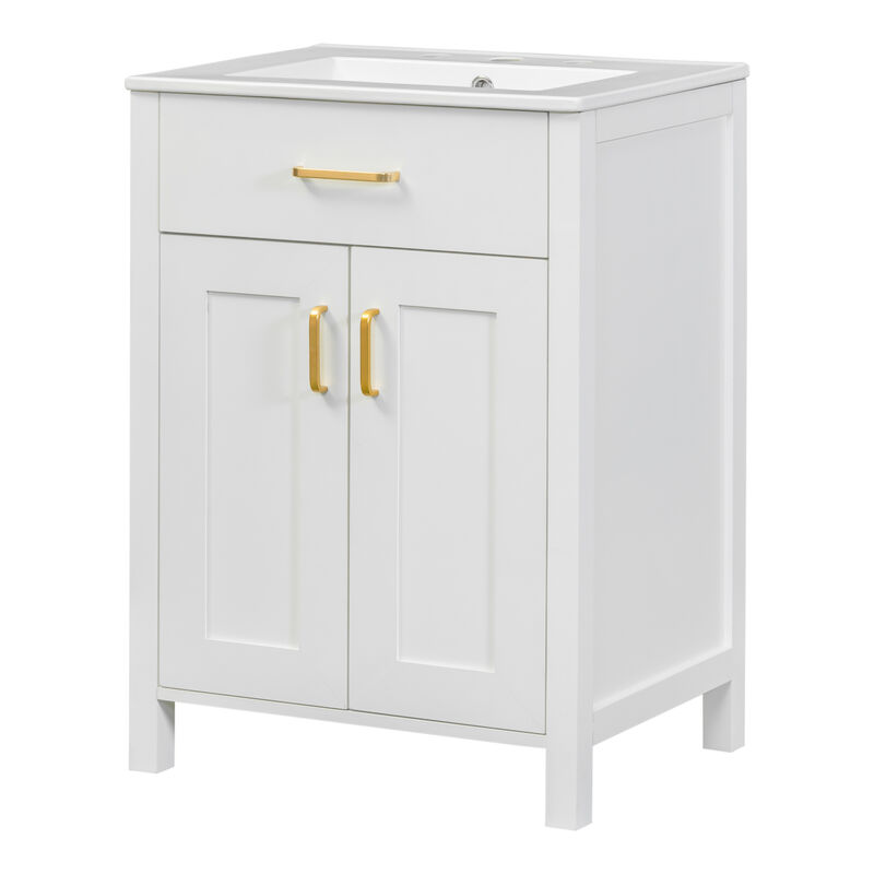 ELEMENT ACE Compact Bathroom Vanity Combo with Ceramic Sink and Soft Close Doors for Small Space Efficiency image number 0