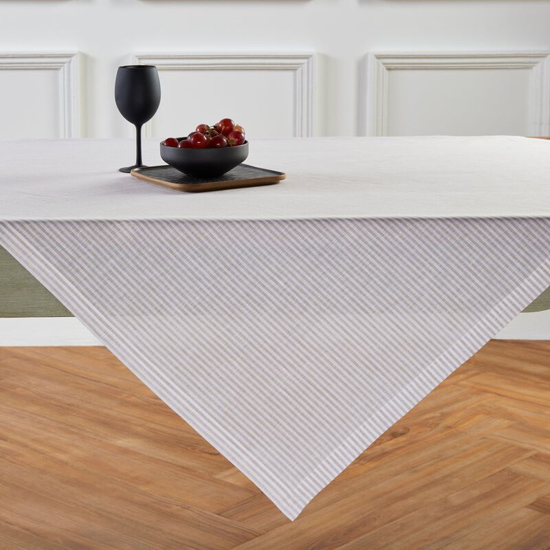 Solino Home 100% Pure Linen Table Throw - Narrow Stripe