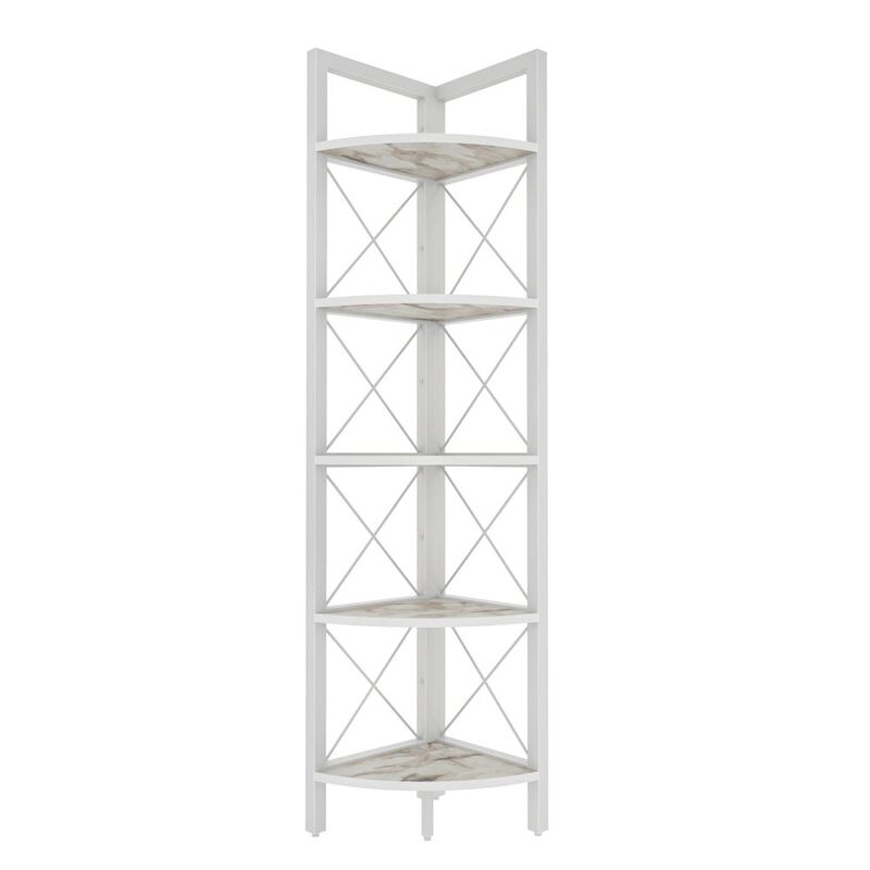 Decorotika Remo Corner Bookshelf - Ephesus White