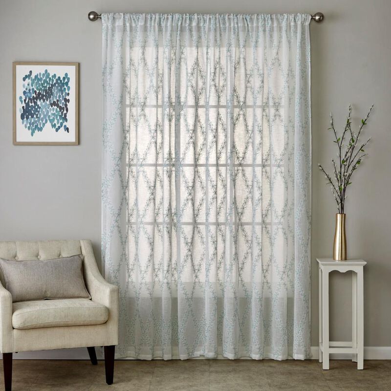 SKL Home By Saturday Knight Ltd Diamond Vine Window Curtain Panel - 52X84", White