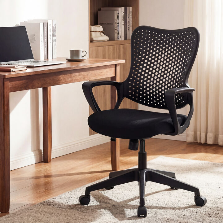 Adjustable Height Office Desk Chair with Breathable Butterfly Back Design