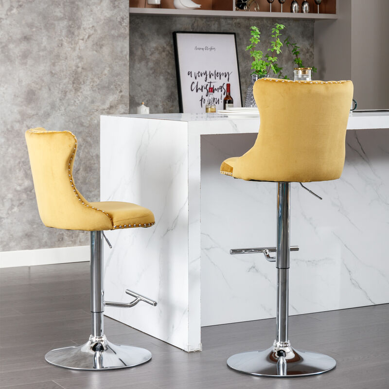 Swivel Barstools Adjustable Seat Height Counter Chairs for Kitchen & Bar